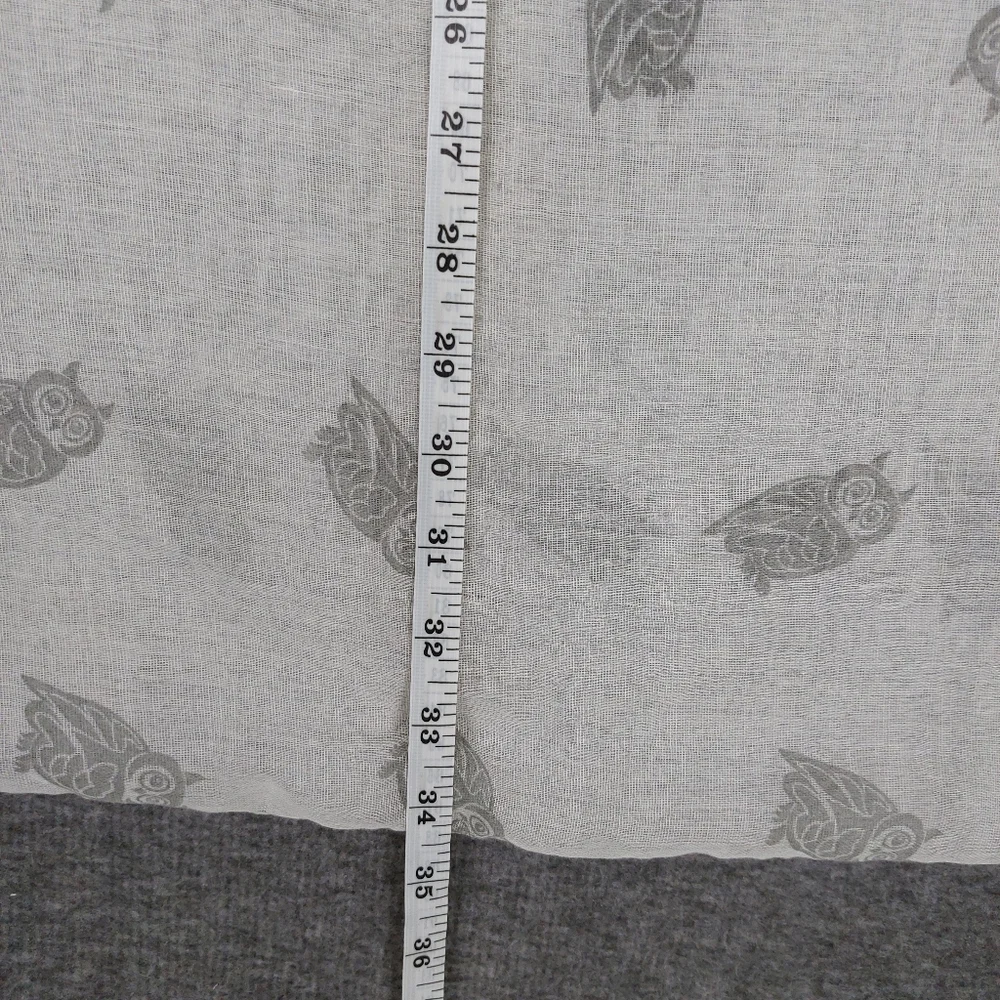 MANHATTAN SCARF COMPANY WOMENS WHITE GRAY SHEER INFINITY OWL PRINT SCARF 29×69